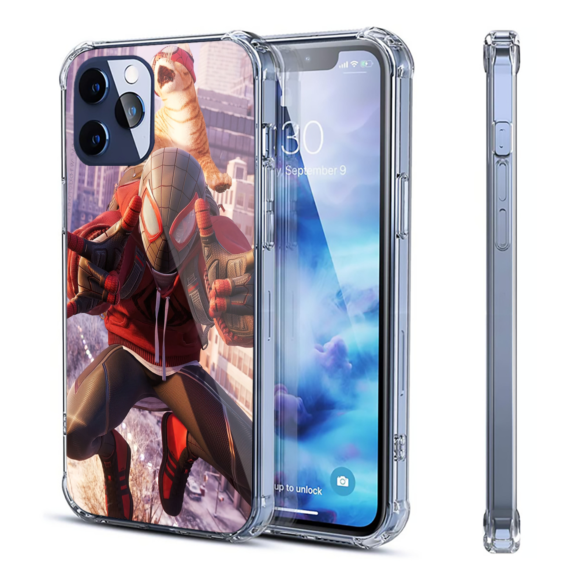 （画像用） Spider Man スパイダーマン 【iPhone 12シリーズ対応】透明スマホケース（クリアソフトケース）